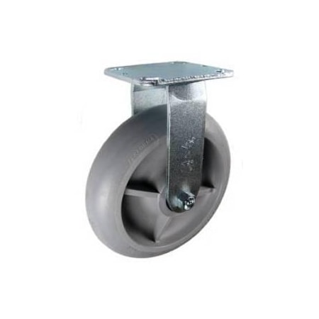 Mapp Caster 8"X2" Crowned Thermoplastic Rubber (TPR) Wheel Rgd Caster, 600 Lbs Cap 146PERC820R